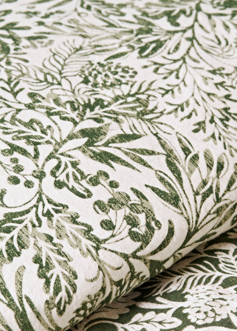Green Winter Leaf Brushed Duvet Set