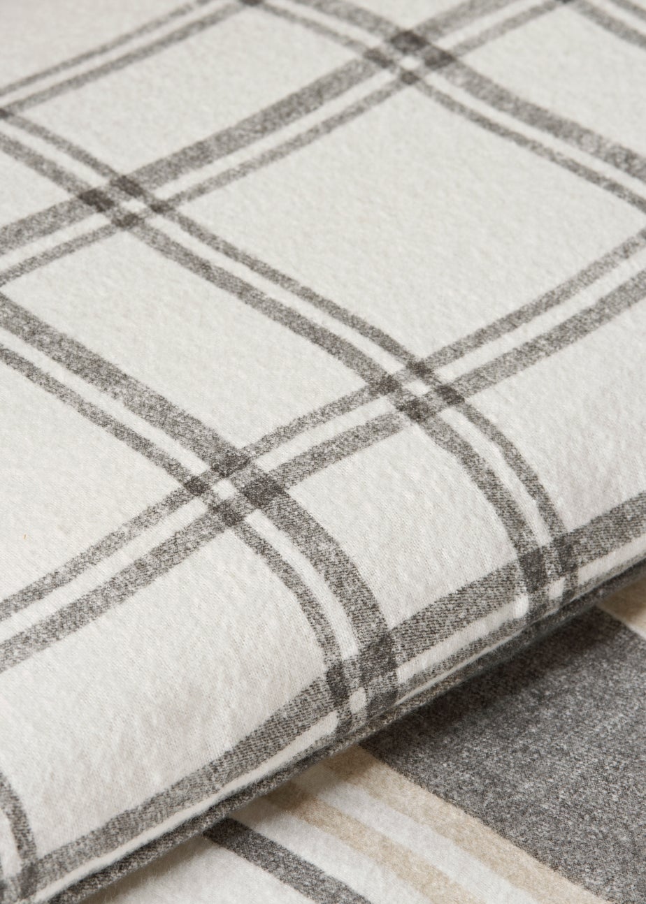 Grey Check Brushed Duvet Set