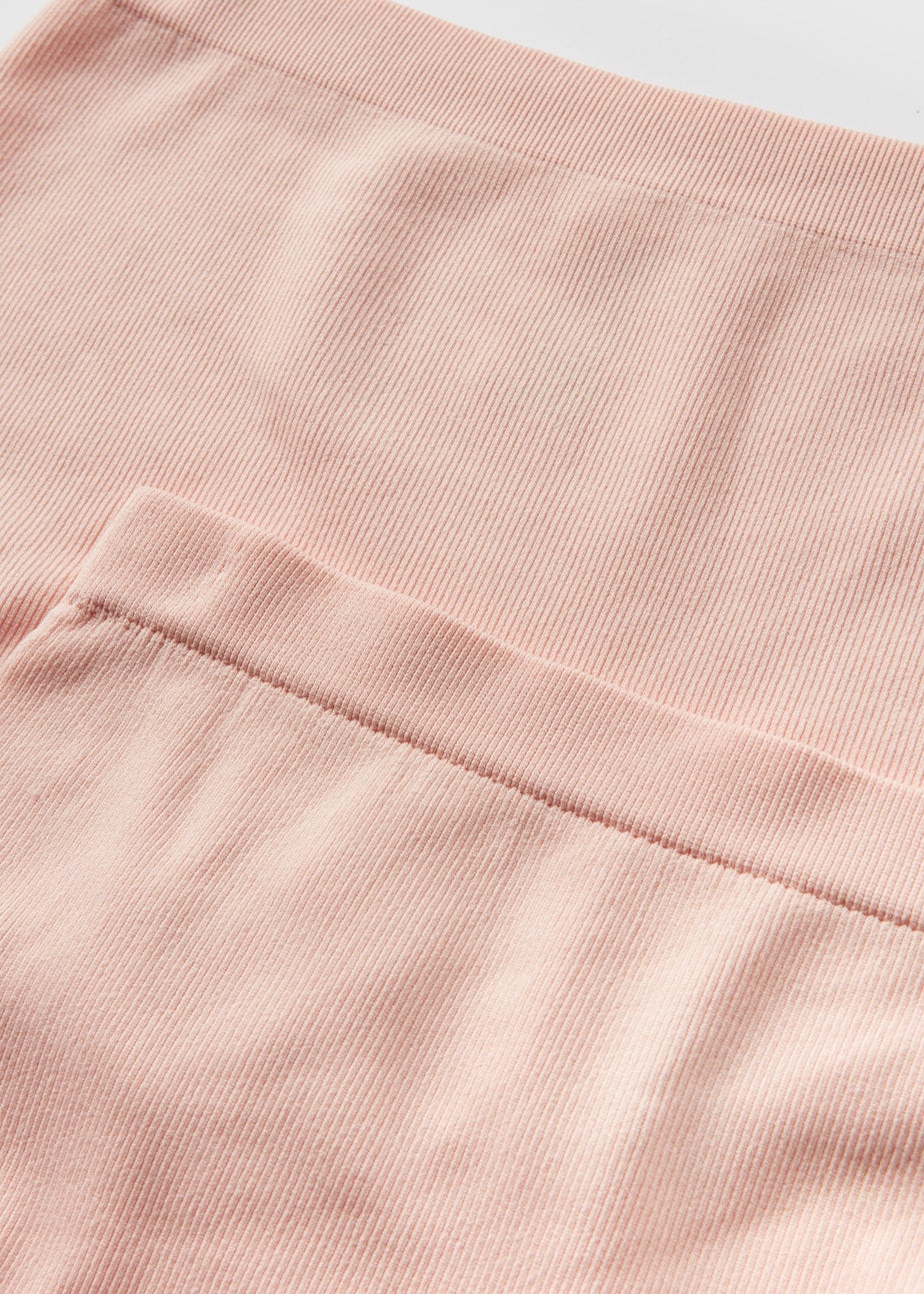 2 Pack Girls Pink Ribbed Briefs (7-13yrs)