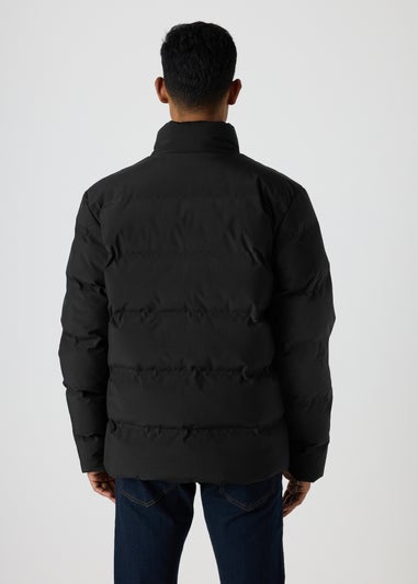 Black Mid Length Showerproof Puffer Jacket