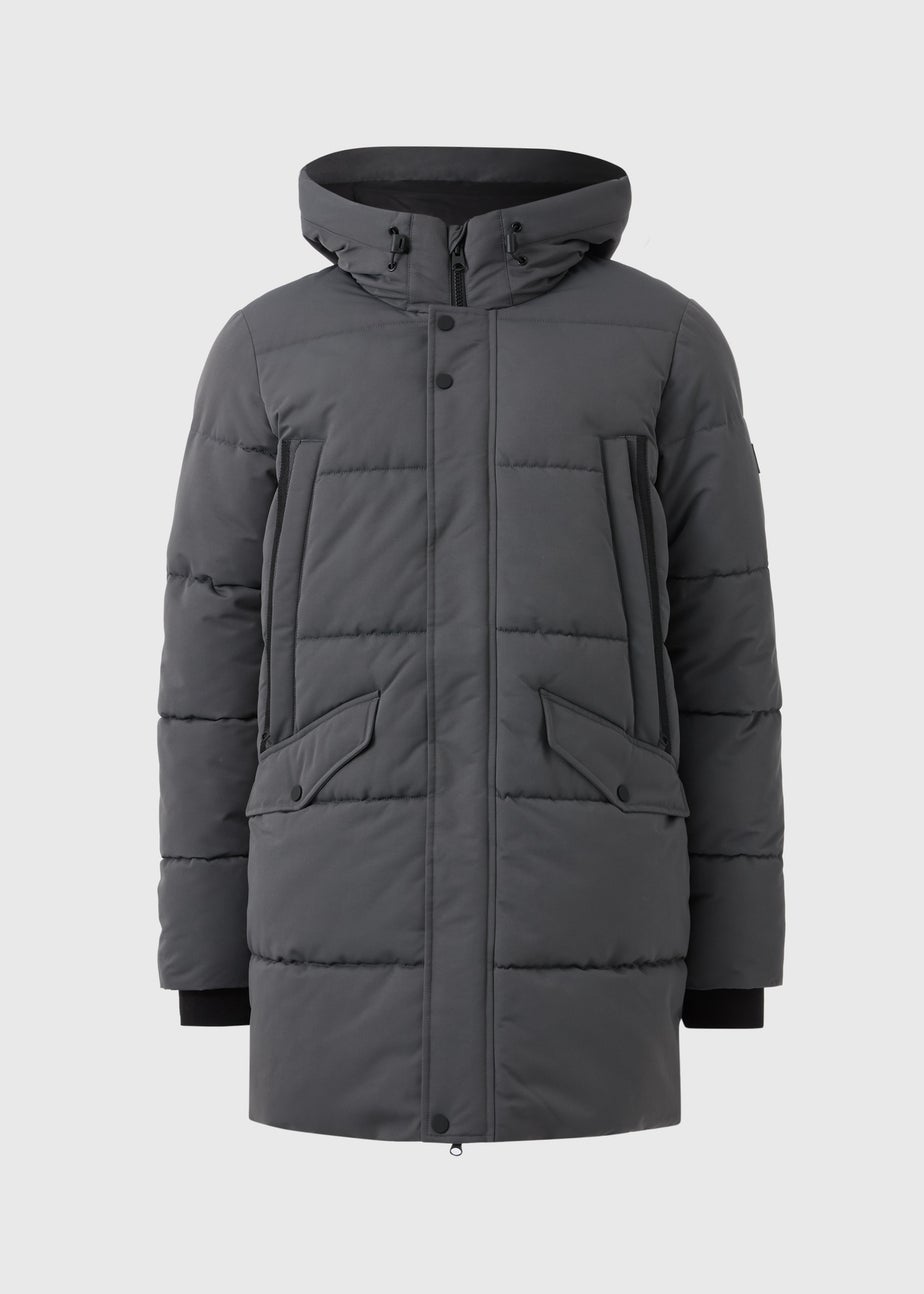 Grey Longline Puffer Coat