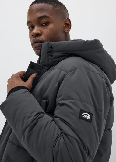 Grey Longline Puffer Coat