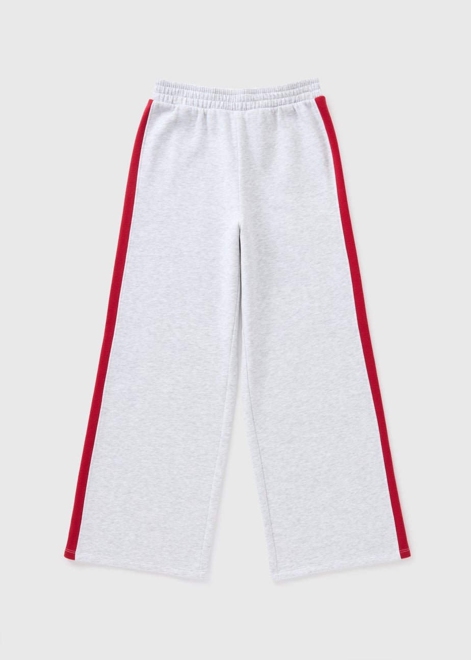 Girls Grey Side Stripe Jogging Bottoms (7-15yrs)