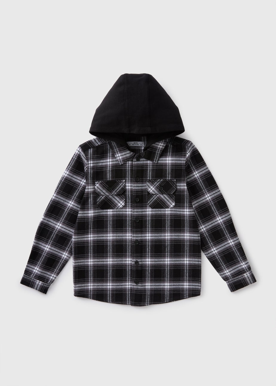 Boys Black Check Shacket (7-15yrs)