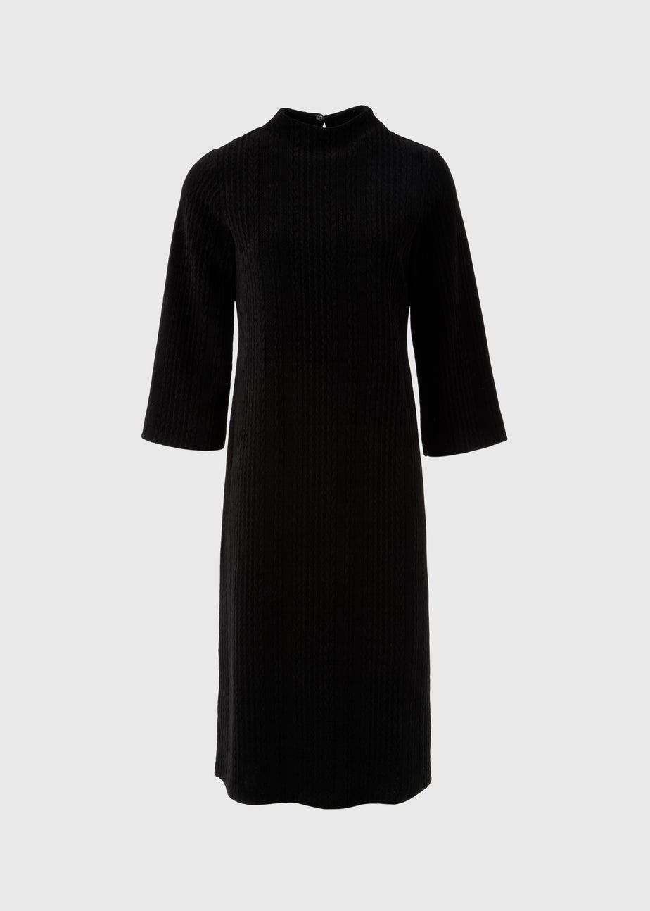 Et Vous Black Cable Knit Midi Dress