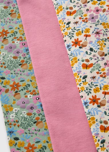 3 Pack Girls Multicolour Floral Leggings (1-7yrs)