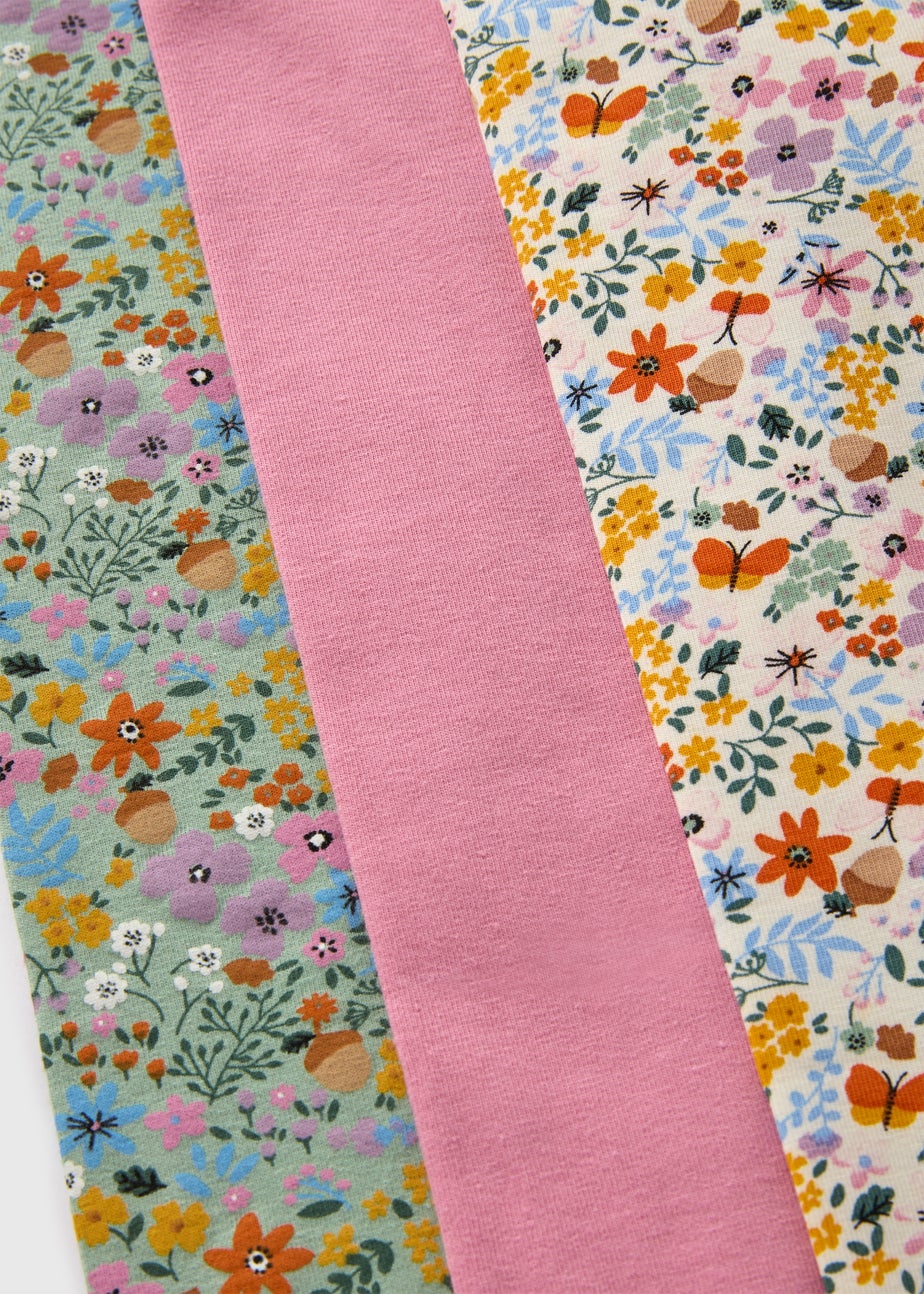 3 Pack Girls Multicolour Floral Leggings (1-7yrs)