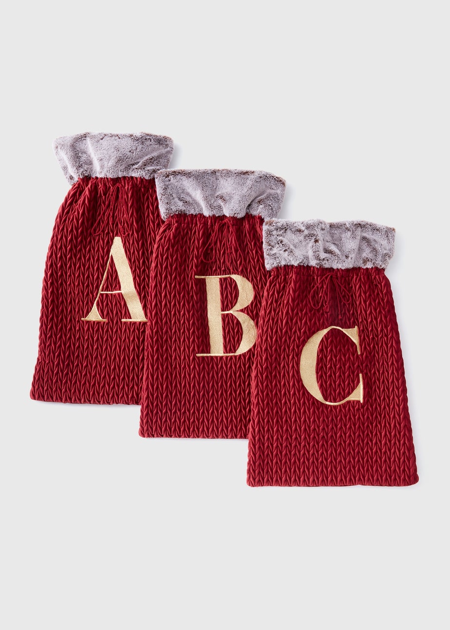 Winter Poem Red Alphabet Christmas Sack