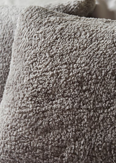Grey Marl Teddy Fleece Duvet Set