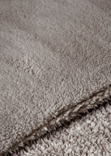 Grey Marl Teddy Fleece Duvet Set