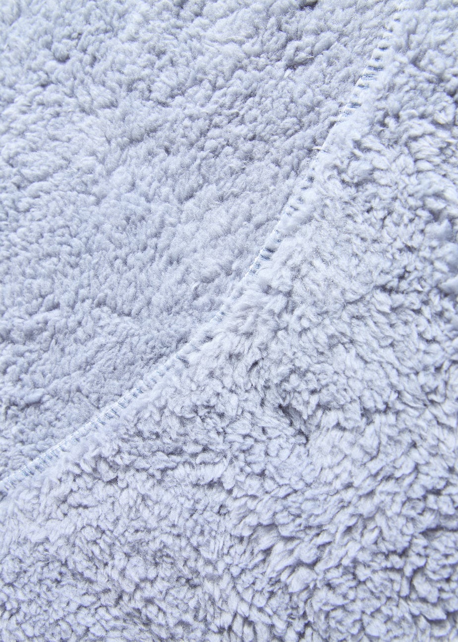 Blue Teddy Fleece Bed Sheet