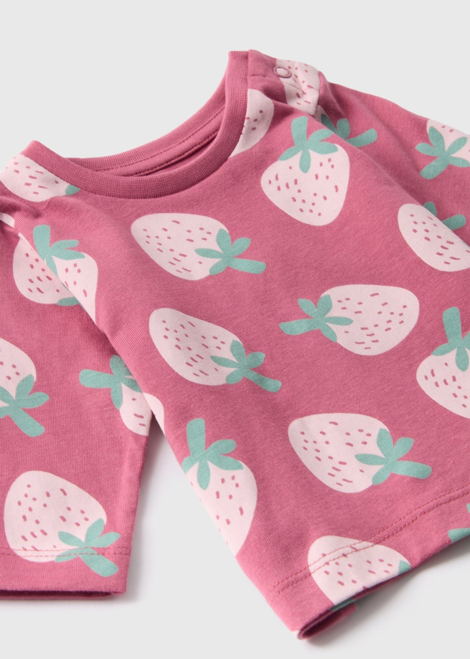 Baby Pink Strawberry Print T-Shirt (Newborn-23mths)