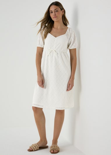 Ecru Sweetheart Mini Dress