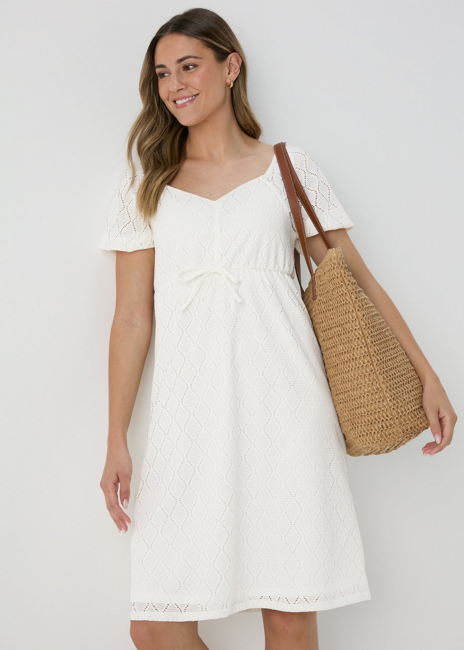 Ecru Sweetheart Mini Dress