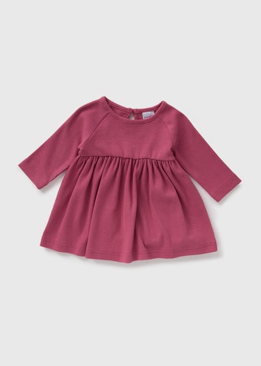 Baby Burgundy Ribbed Dress (Newborn-23mths)