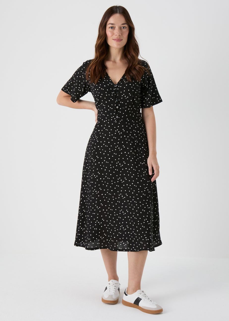 Black Tie Back Midi Dress