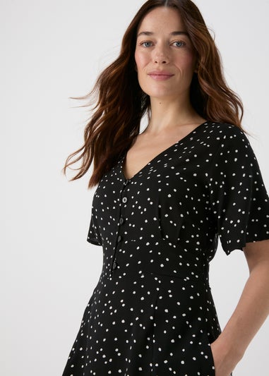 Black Tie Back Midi Dress