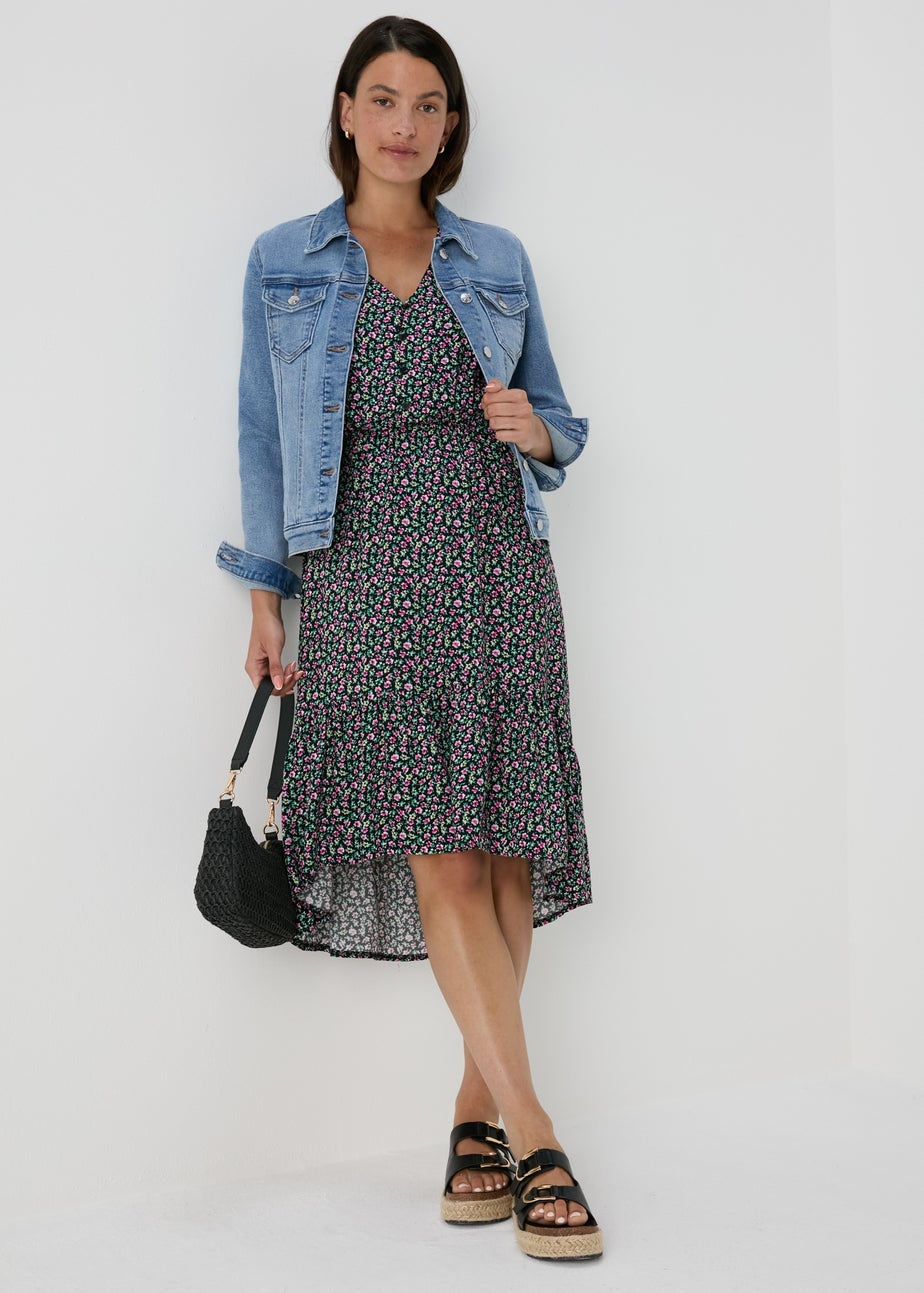 Multicoloured Floral Midi Dress