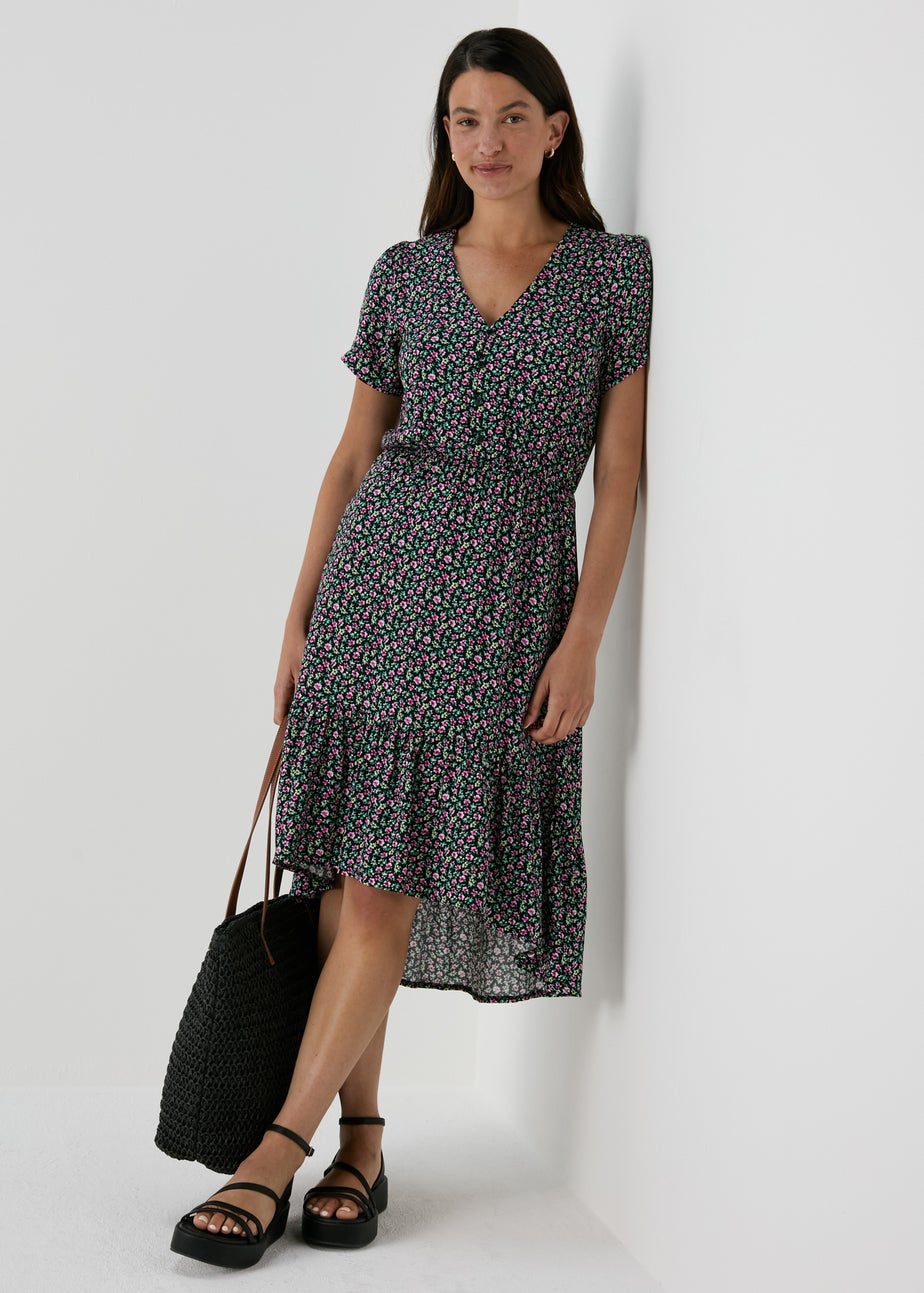 Multicoloured Floral Midi Dress