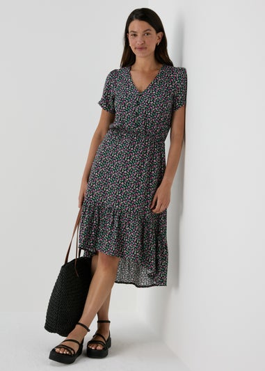 Multicoloured Floral Midi Dress