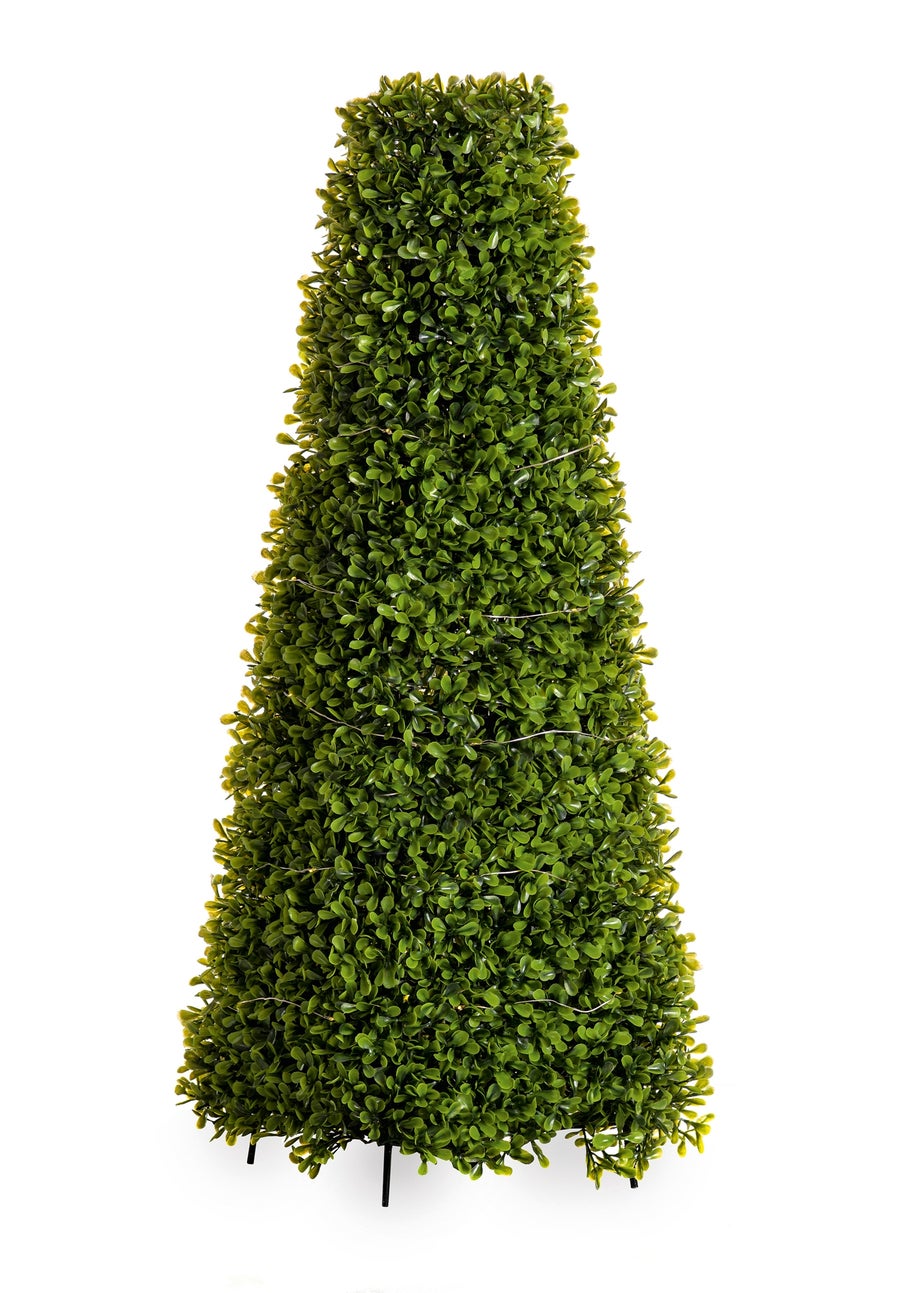 Premier Decorations Green Lit Square Base Topiary Cone Tree (60cm)
