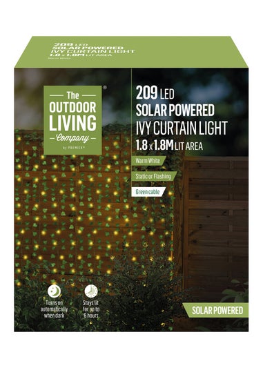 Premier Decorations 209 Solar Powered LED Ivy Curtain Light