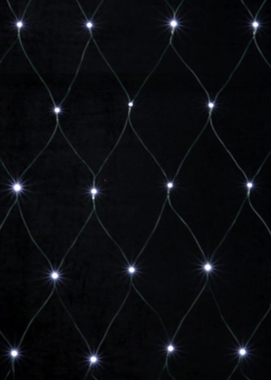 Premier Decorations 64 Cool White Solar Powered LED Net Lights