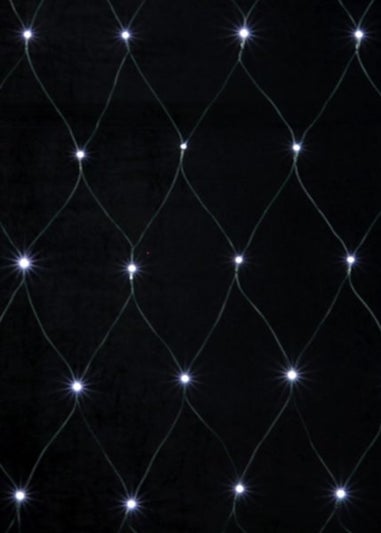 Premier Decorations 64 Cool White Solar Powered LED Net Lights