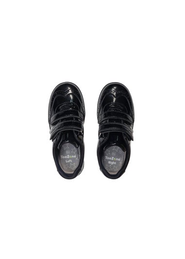 ToeZone Girls Gina Rip Tape Fastening Brogue Shoe (Younger 8- Older 2)