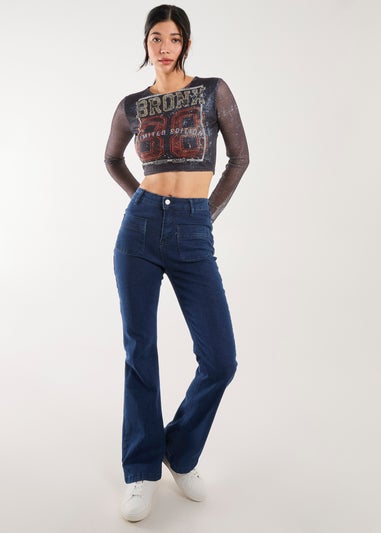 Pink Vanilla Charcoal Mesh Athleisure Long Sleeve Net Top