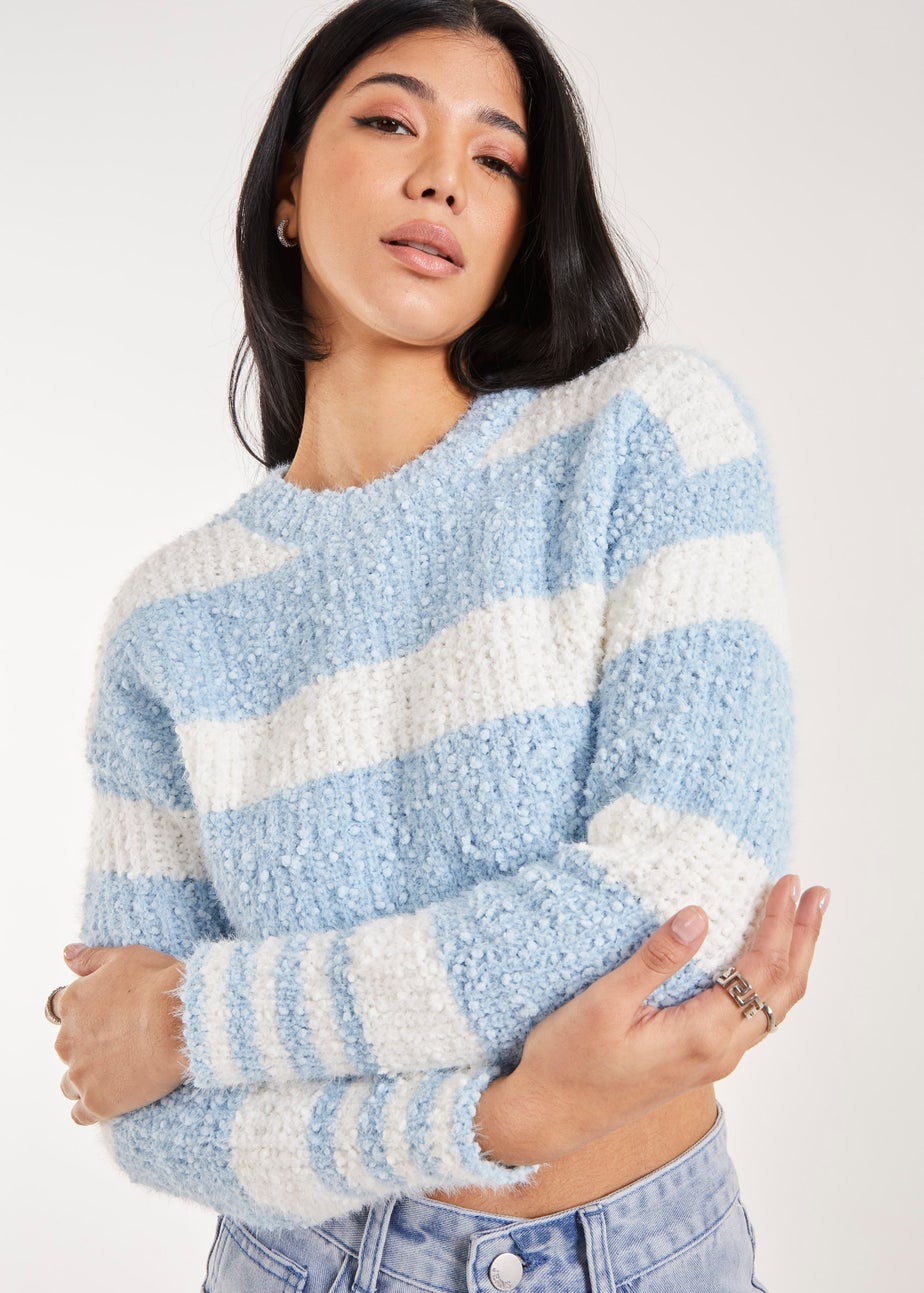 Pink Vanilla Blue Fluffy Cropped jumper