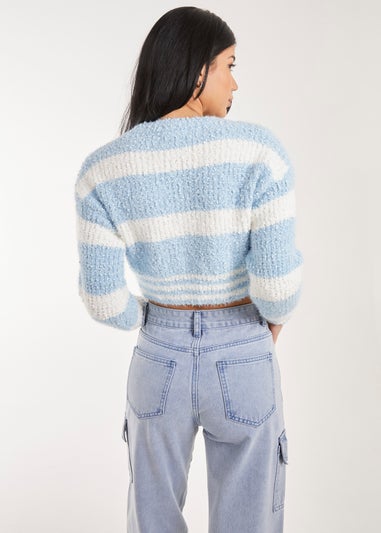Pink Vanilla Blue Fluffy Cropped jumper