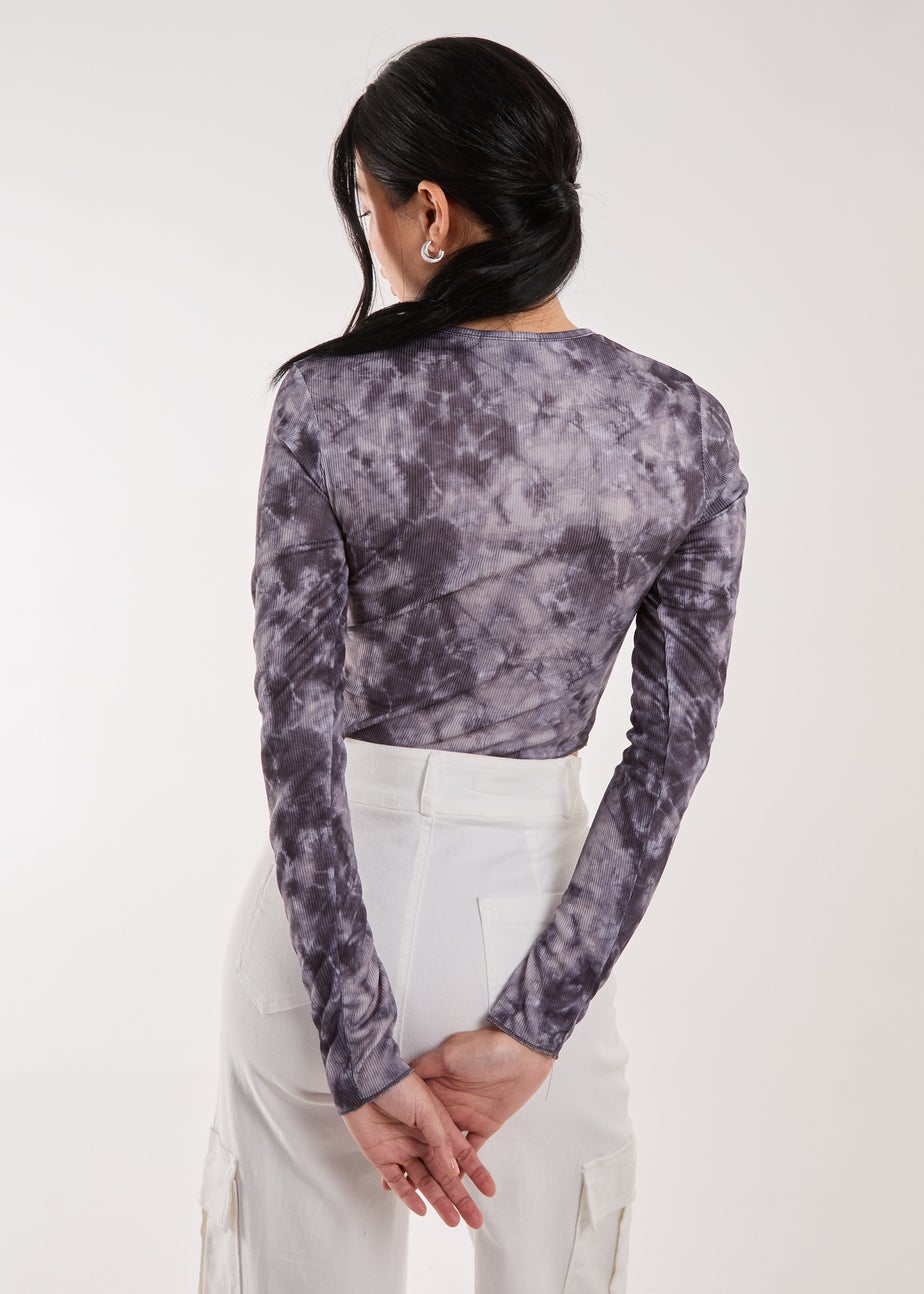 Pink Vanilla Blue Racer Washed Printed Long Sleeve Top