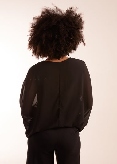 Blue Vanilla Black Batwing Necklace Top