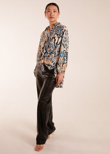 Blue Vanilla Blue Abstract Printed Shirt