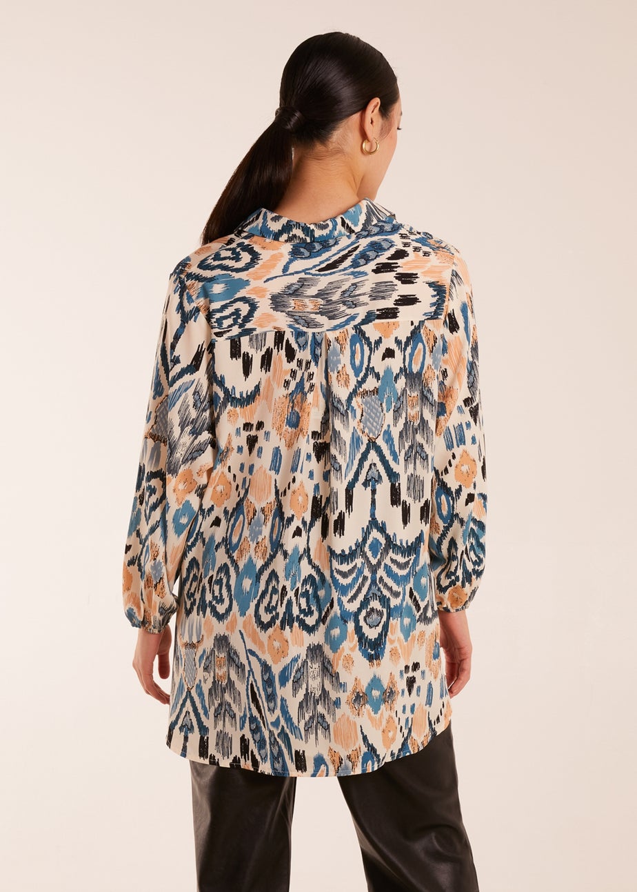 Blue Vanilla Blue Abstract Printed Shirt