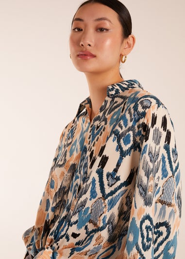 Blue Vanilla Blue Abstract Printed Shirt