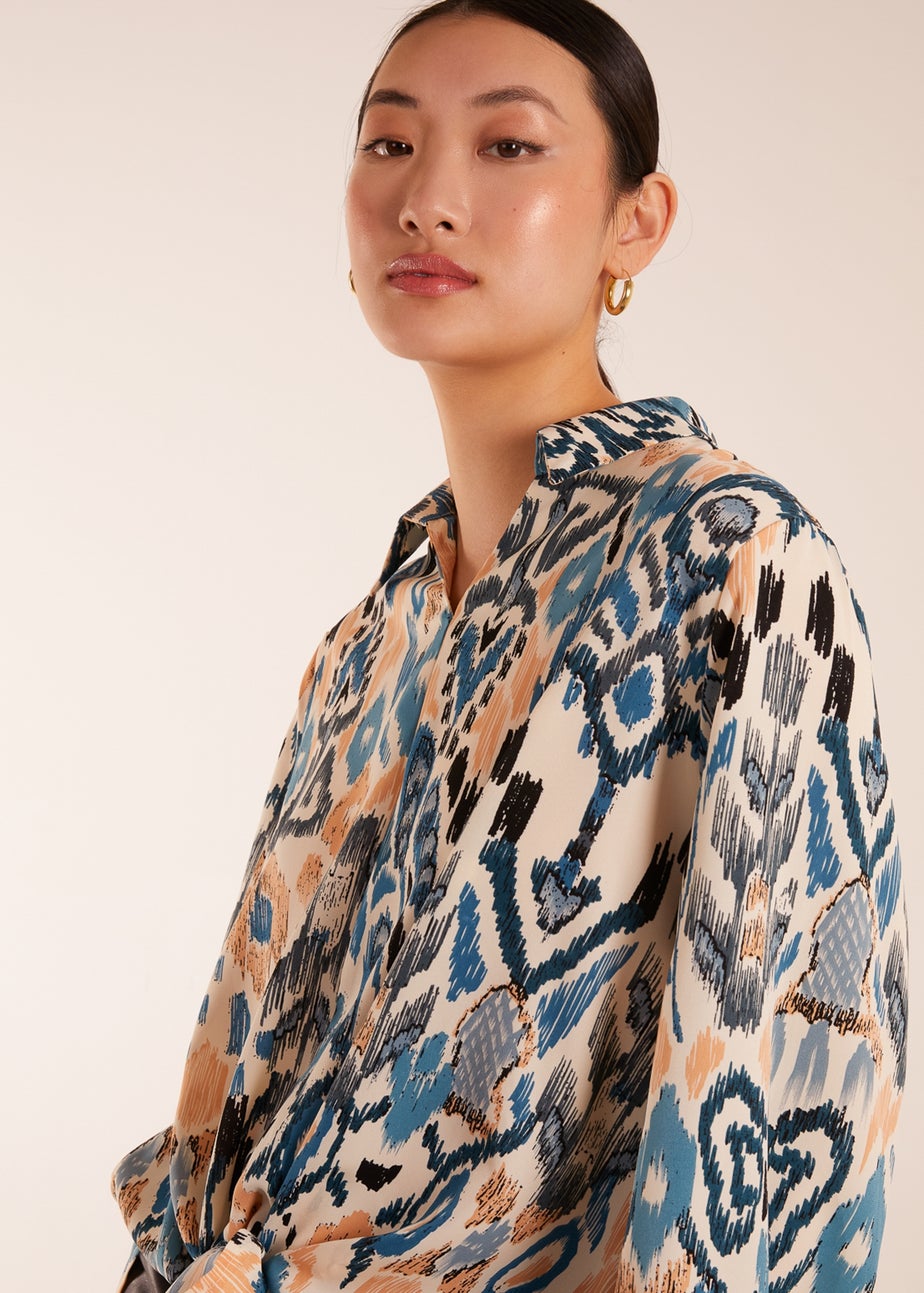 Blue Vanilla Blue Abstract Printed Shirt