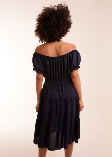 Blue Vanilla Navy Coconut Button Dress