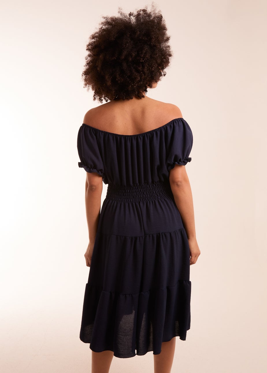 Blue Vanilla Navy Coconut Button Dress