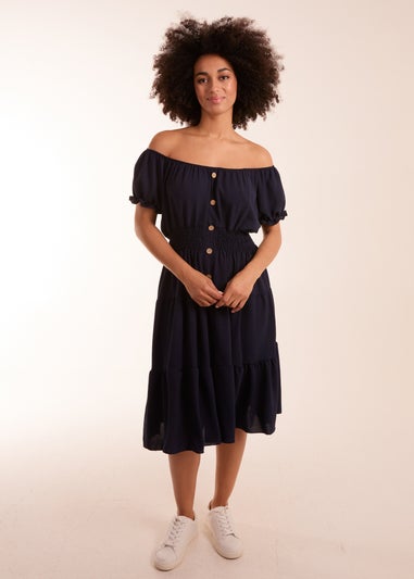 Blue Vanilla Navy Coconut Button Dress
