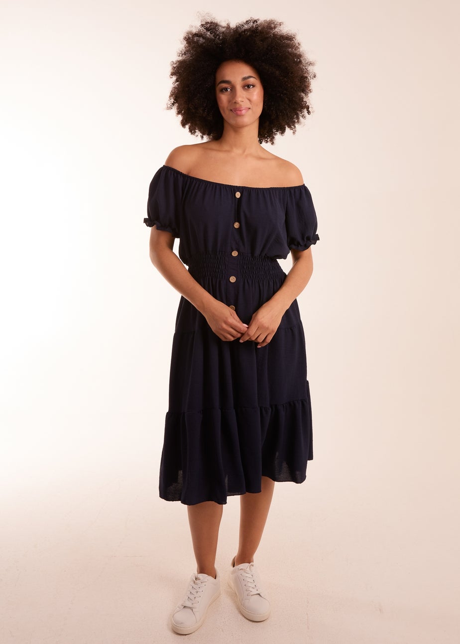 Blue Vanilla Navy Coconut Button Dress
