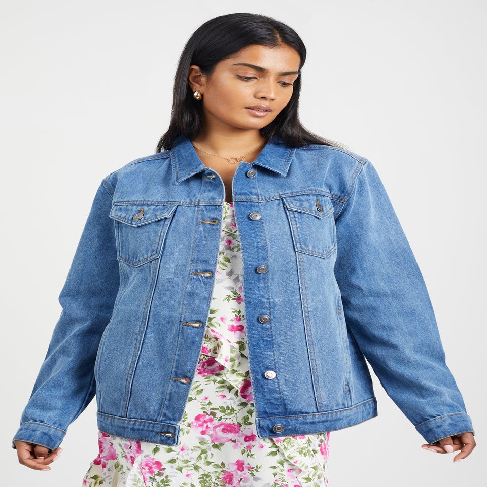 Brave Soul Blue Oversized Denim Jacket