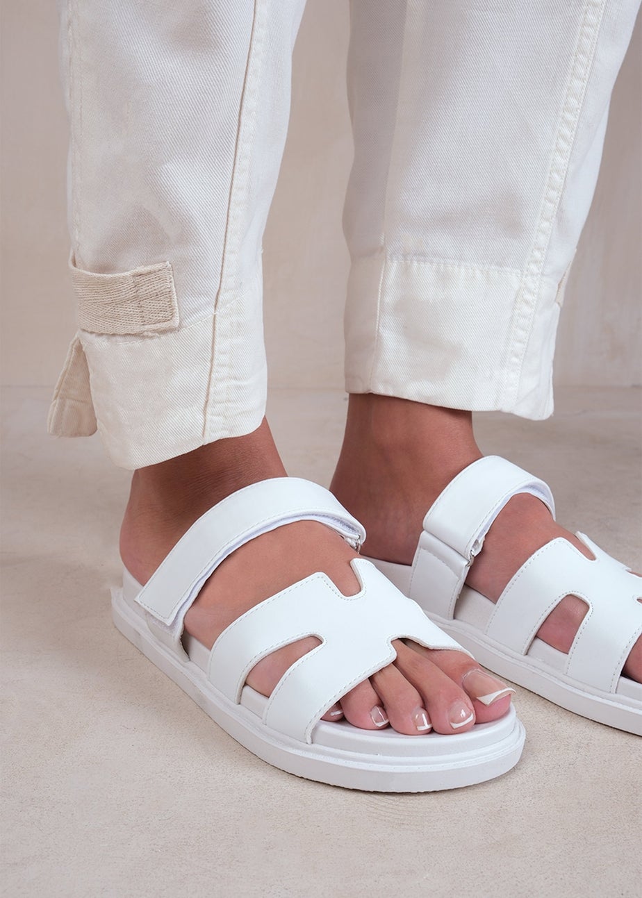 Where's That From White Pu Adagio Strappy Sandals