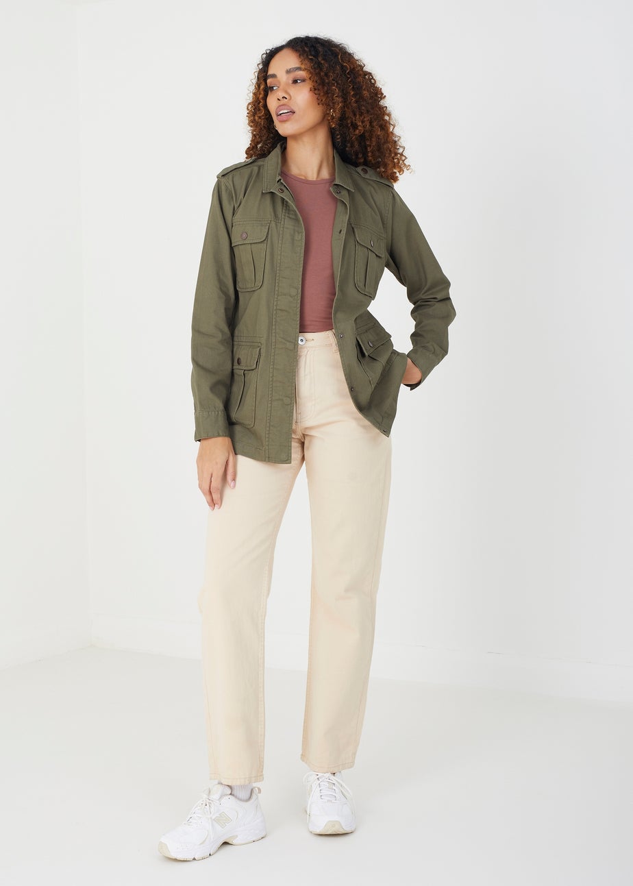 Brave Soul Khaki Cotton Utility Jacket