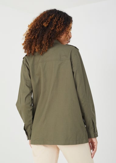 Brave Soul Khaki Cotton Utility Jacket