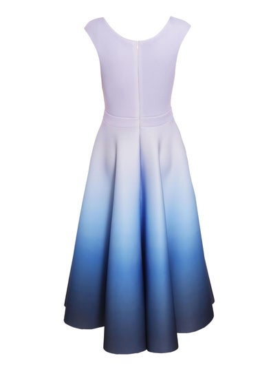 Quiz Blue Ombre Midi Skater Dress