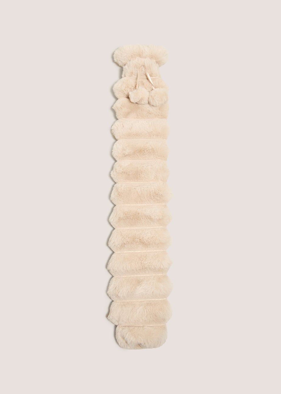 White Faux Fur Long Hot Water Bottle