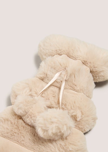 White Faux Fur Long Hot Water Bottle