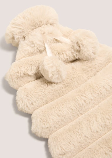 White Fur Hot Water Bottle
